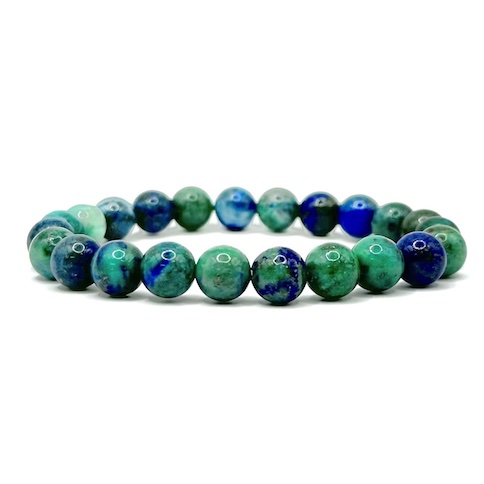 8mm Chrysocolla Lapis Beaded Bracelet